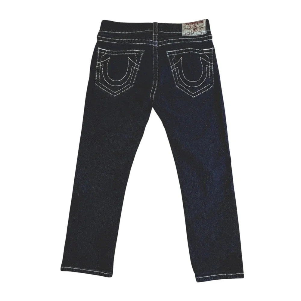Men's True Religion Skinny No Flap Big T Indigo Jeans White Stitching Size 33
